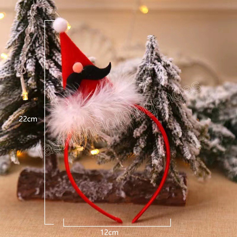 Aro de pelo de felpa navideña para niños, diadema bonita de alce, regalo de Navidad, decoración para fiesta de año nuevo, accesorios para el cabello