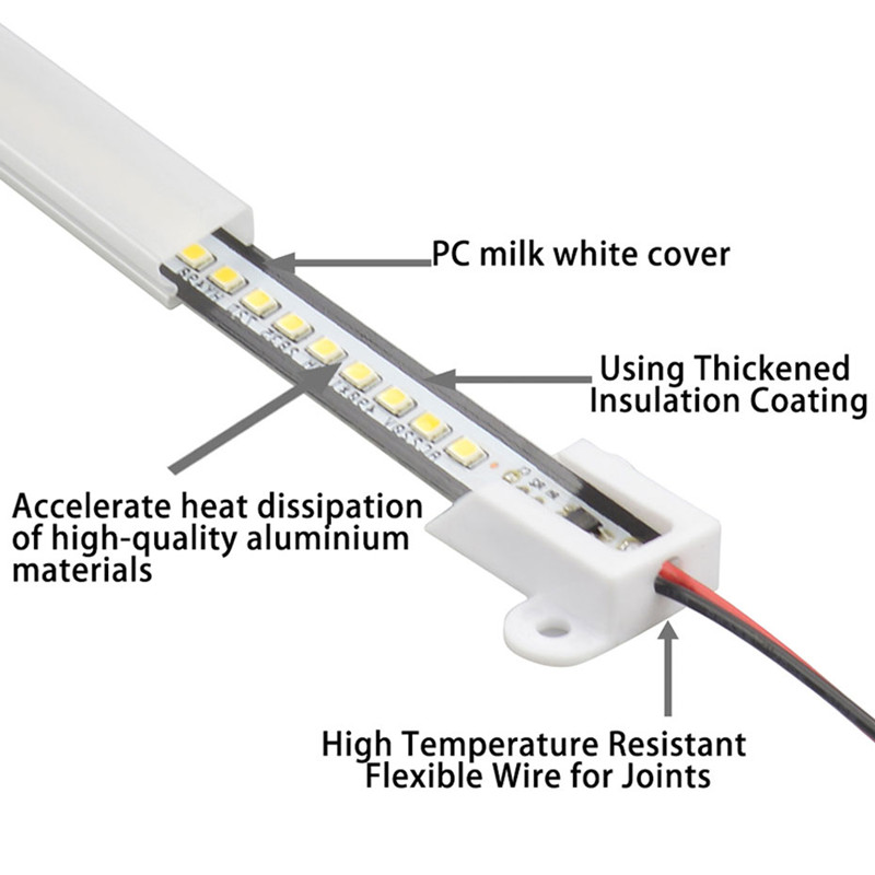 X SMD2835 LED RUBA ŚWIATŁO 50 CM 72LEDS BAR ŚWIECIE SZTYCZNE PISKIDY Pod szafkami Fluorescencyjna reflektor do domu Domowa kuchnia D2.0