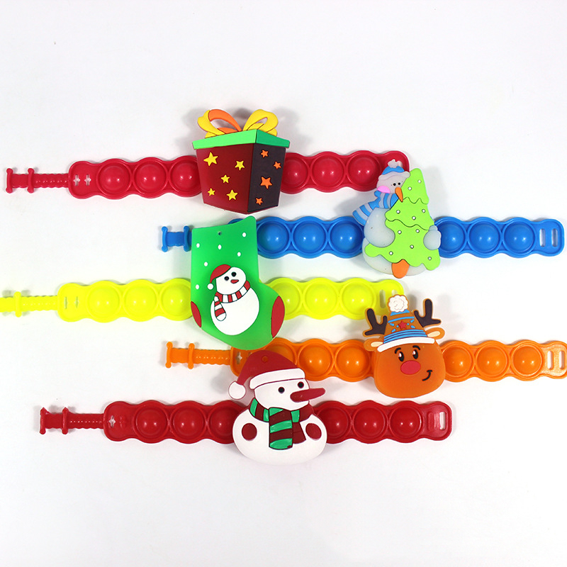 Brazalete de Navidad juguete luminoso infantil led flash santa claus pulsera decoración de regalo pequeño pvc