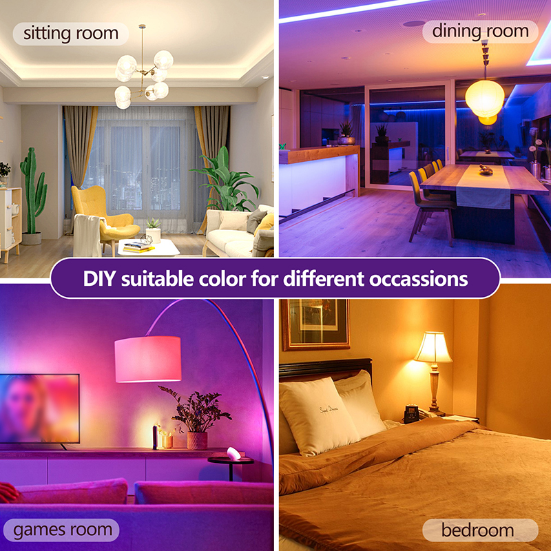 E27 LED 스마트 전구 RGB 램프 블루투스 APP 제어 Dimmable Ampoule LED 전구 9W 10W 홈 침실 크리스마스 파티 Decora