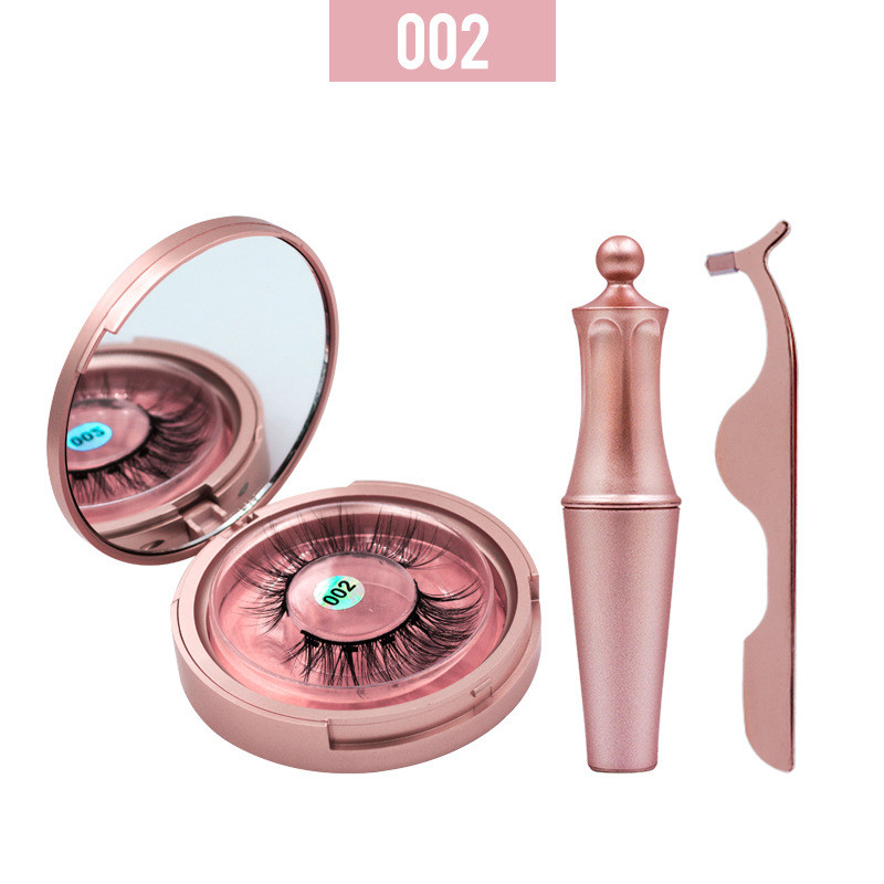 Ibcccndc Magnetic Liquid Eyeliner Eye Makeup Set Easy To Wear Long Lasting Eyeliner False Eyelashes with Tweezers Rose Gold