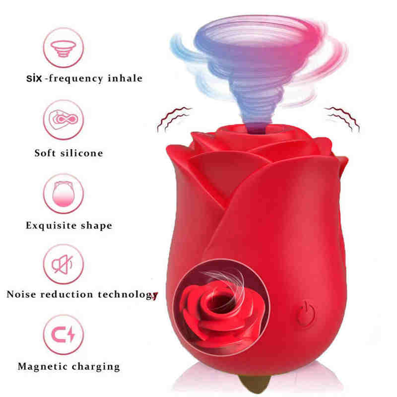 adult toy Massage for Women 2 In 1 Rose Sucking Vibrator pocket pussy Clit Sucker Nipple Blowjob Clitoris Stimulation vibrator sex toy for woman