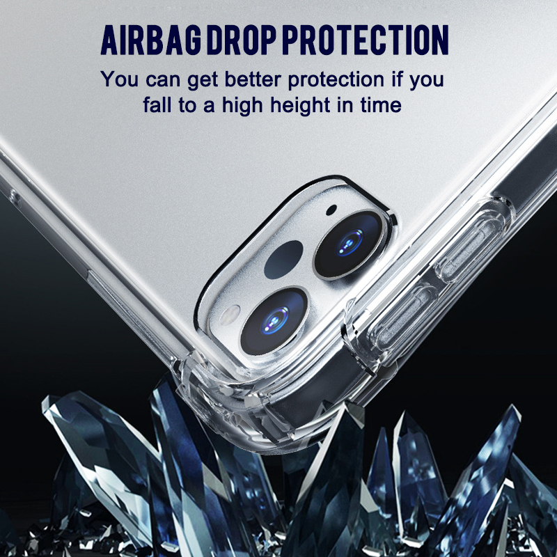 Przezroczyste przypadki dla iPada Pro 11 Pro 11 12,9 Air 5 4 10. 10.2 Mini 6 Case Clear Cover Ochrata ochronna krzemowa