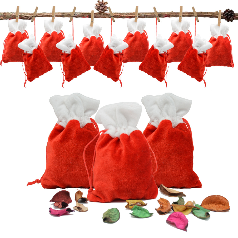 Julstrån Souvenir Bag Santa Claus Gift Candy Sack Xmas Party Hanging Decor Accessories Hushållens förvaringspåsar Dh7768