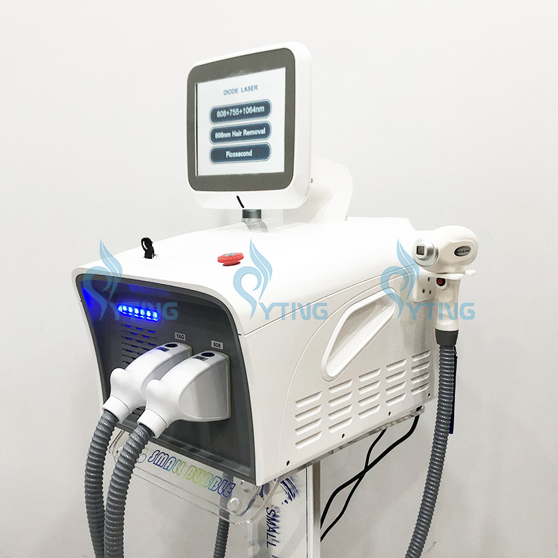 808nm Diode Laser Triple Wavelengths Hair Removal Depilation Machine 2 in 1 Picosecond Laser Tattoo Pigment Freckle Treatment Skin Rejuvenation