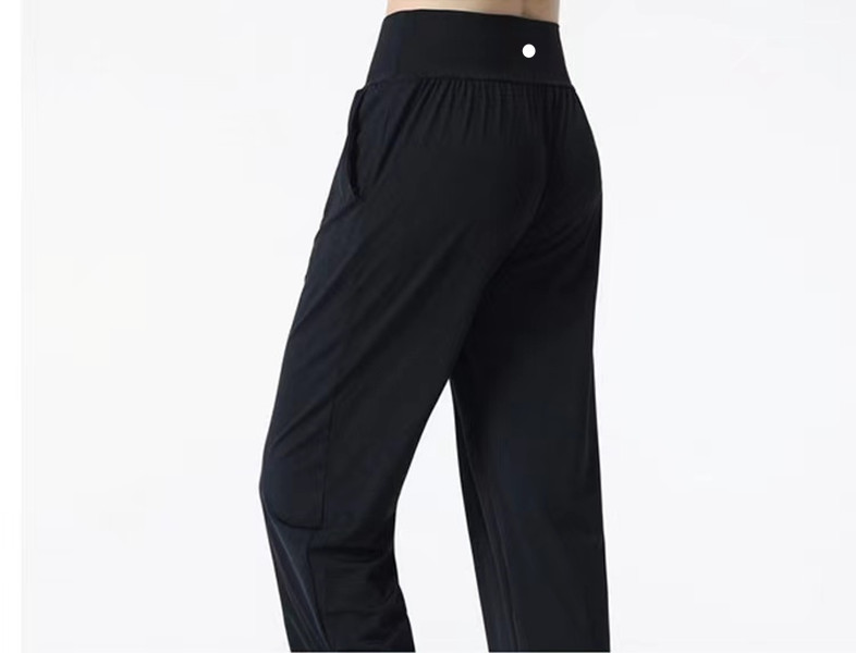 LL Women Jogging Yoga Loose Pocket Joggers Soft High Waist Hip Lift Elastic Casual Pants Drawstring Legs Sweatpants