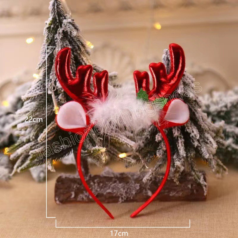 Aro de pelo de felpa navideña para niños, diadema bonita de alce, regalo de Navidad, decoración para fiesta de año nuevo, accesorios para el cabello