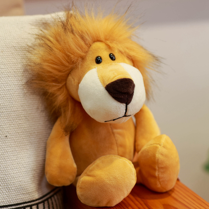 25 cm Forêt Animal En Peluche Jouet Lion Éléphant Tigre Singe Cerf En Peluche Poupée Enfants Rag Poupées D20