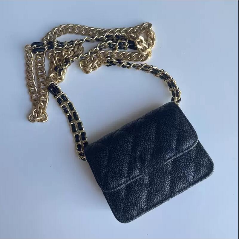 2022 Women Fashion Classic Premium Brand evening bags mini shoulder bag Lychee Leather Black Gold Bag