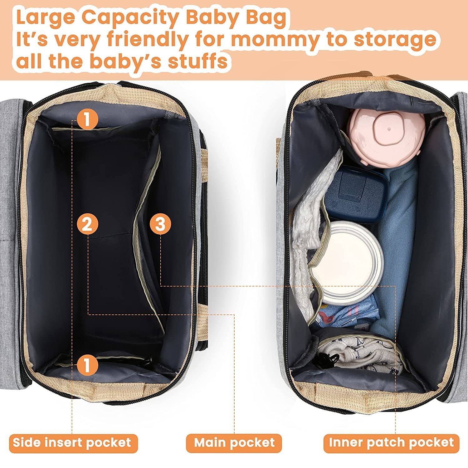 Diaper Bags Baby Nappy Changing Station Portable Bed Travel Bassinet Folding Crib Shade Cloth Pad Waterproof 221020