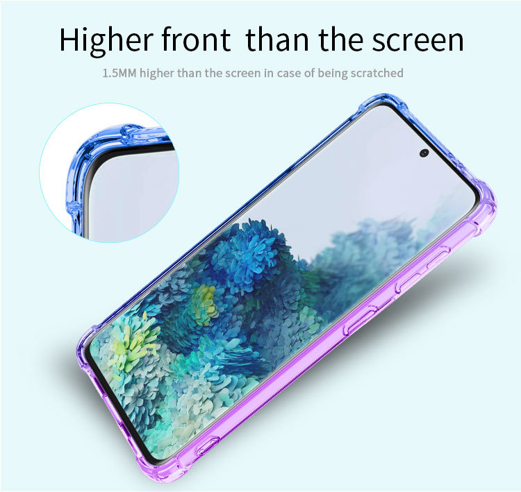 Miękkie skrzynki telefoniczne dla Samsung S23 S22 S21 S20 S10 S9 Plus Ultra Gradient GasBag TPU Airbag Shockproof odporność na obudowę