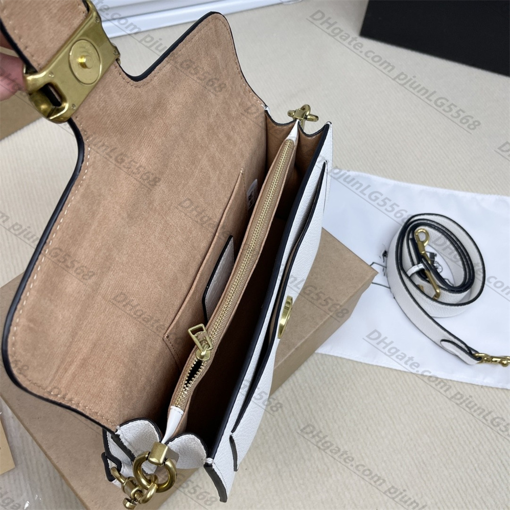 10A Wysokiej jakości designerskie kobiety Tabby Clutch Torby oryginalna skórzana torba bagietki crossbody Portfel złoty łańcuch męski torebka damskie torebki pochette torebki na ramię