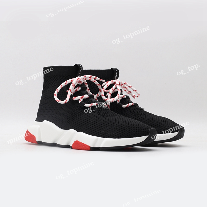 Designer Casual Schoenen Heren Vrouw Glanzend Gebreide Snelheid 1.0 2.0 Trainer Runner Sneaker Sokken Schoen Master Paris Reliëf Dames Platform Sneakers Snelheden Booties 35-45