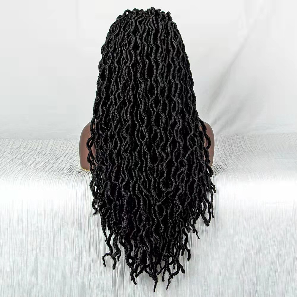 28 Zoll natürliche synthetische Dreadlocks Lace Front Perücken Lace Frontal Braid Frisuren Perücke BZ5