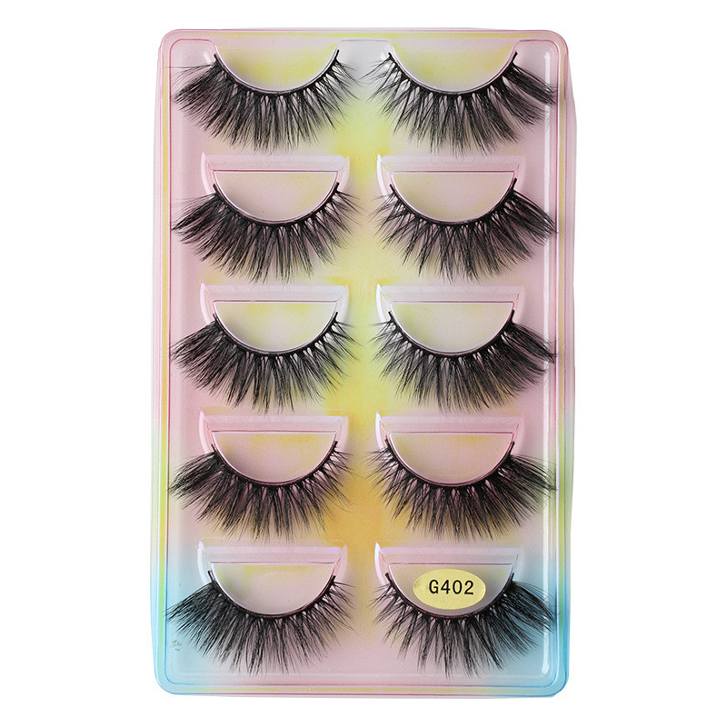 Shidishangpin faux 3D mink valse wimpers 5 paren Russische strip wimpers handgemaakte pluizig volume natuurlijk oog lash cilios make -up