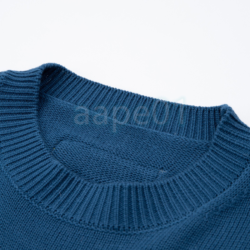 Hommes hiver nouveaux pulls à col rond femmes logo Intarsia tricot pulls hommes décontracté lâche contraste couleur tricoté porter taille asiatique S-XL