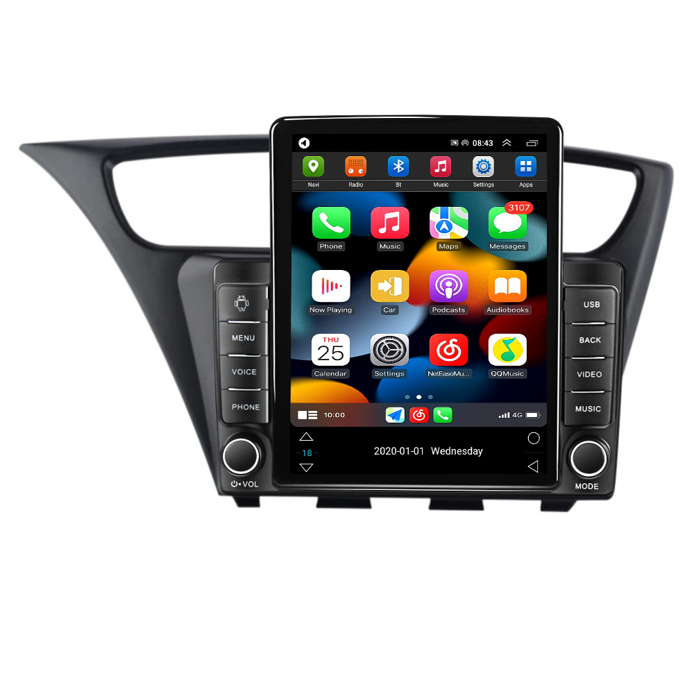 CAR DVD Radio Android Player för Honda Civic Hatchback 2012-2017 Multimedia Video Navigation GPS Stereo Hu 2 DIN 2DIN BT