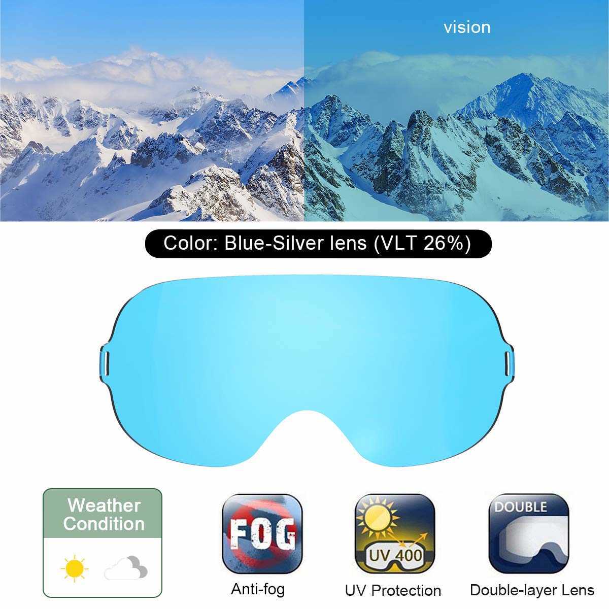 スキーゴーグルファンドウェイマスク女性男性マグネティックゴグスノーボードとOTG眼鏡用ANTI-UV UV400 Protection Anti-Fog L221022