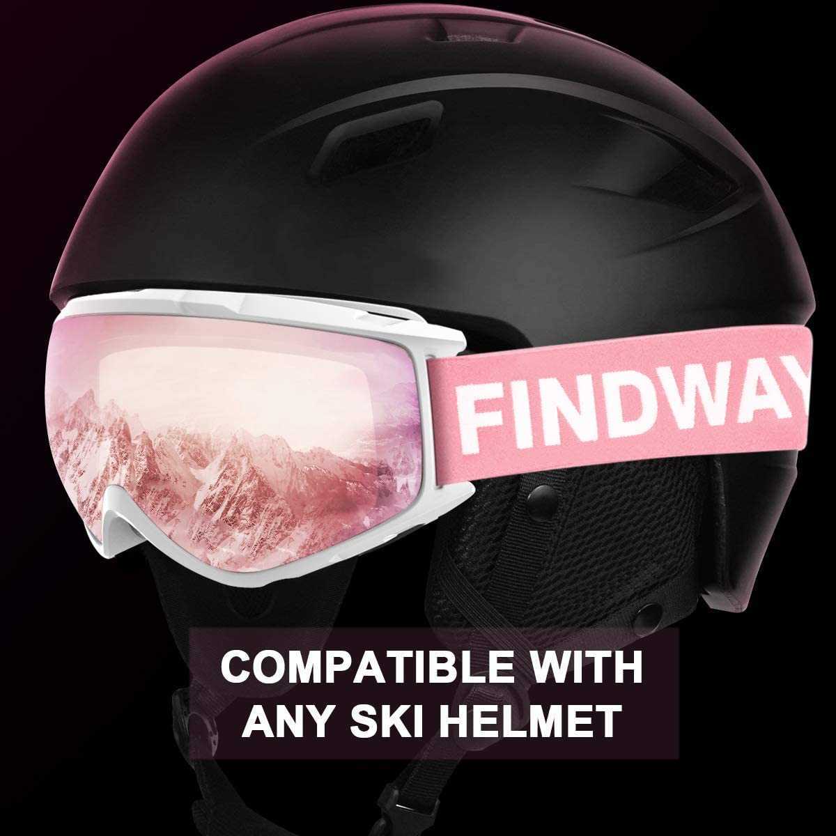 Ski Goggles Findway Aldult Goggs Anti Fog UV Protection Snow OTG Design Over Helmet Compatib ing Snowboarding for Youth L221022