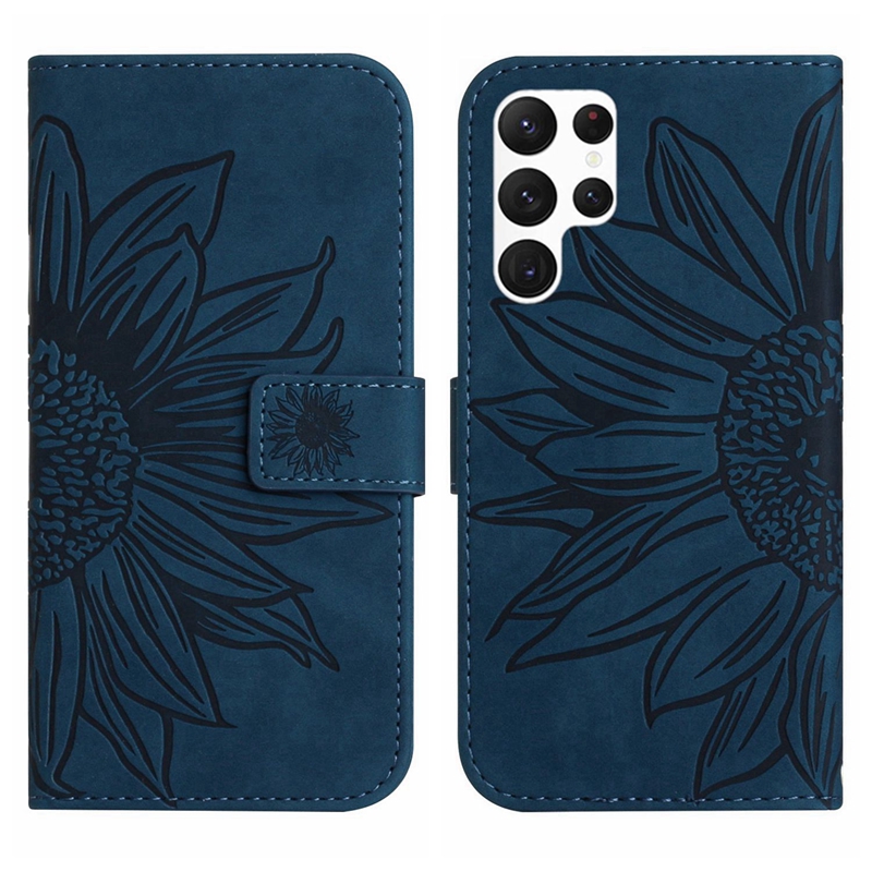 Sonnenblumen-Leder-Geldbörsenhüllen für Samsung S22 Plus Note 20 Ultra S21 FE S20 A13 4G 5G A03 Core Flower Floral Fashion Credit ID Card Slot Holder Flip Cover Girl Book Purse