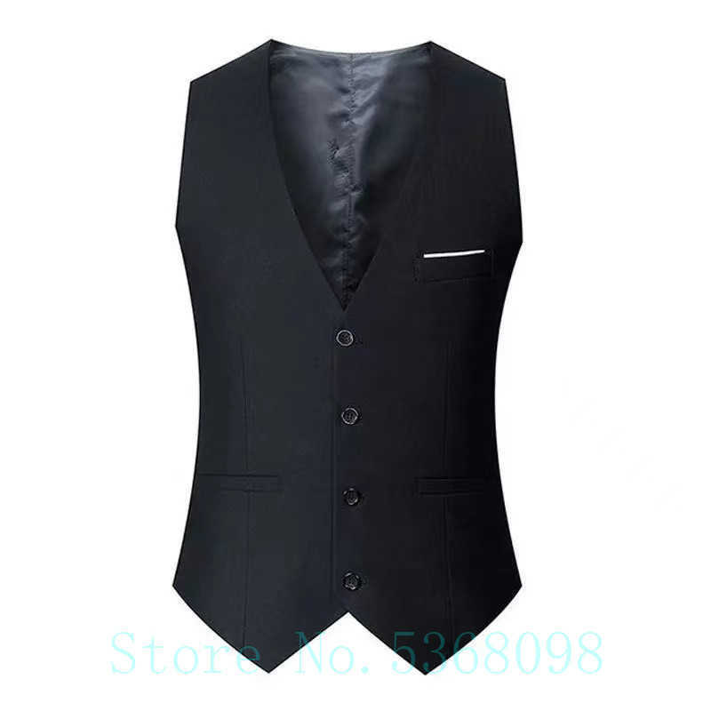 Abiti da uomo Blazer Nero Grigio Gilet blu scuro Gilet adesivo aderente Gilet Homme Giacca da lavoro formale senza maniche