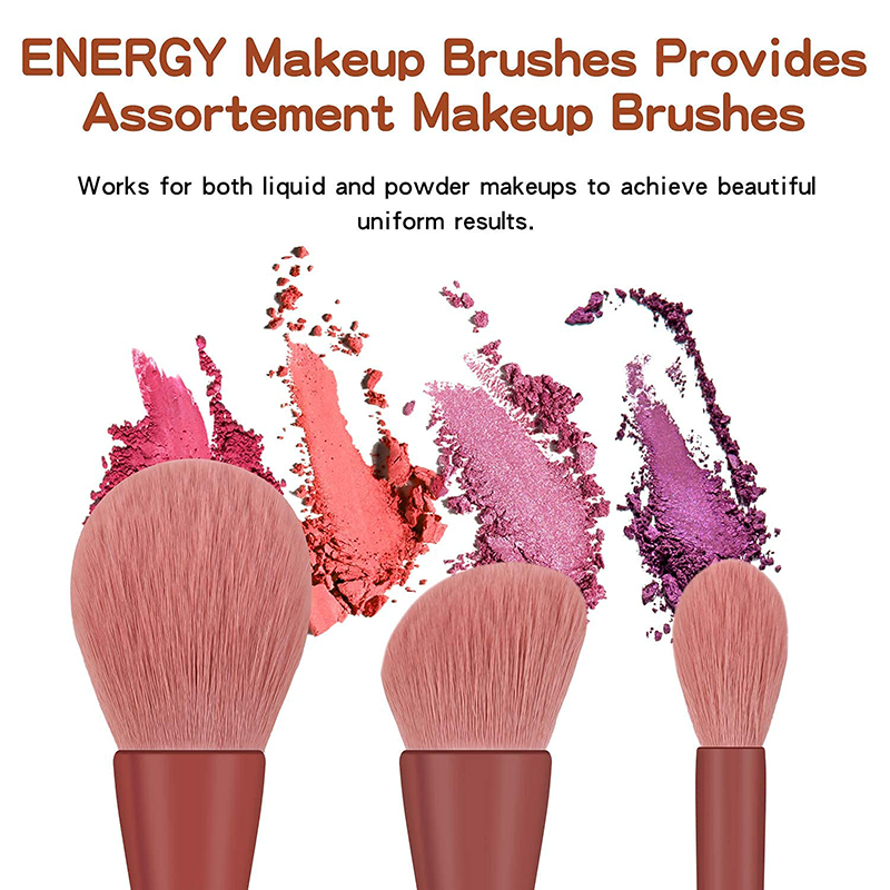 ENERGY Pottery – ensemble de pinceaux de maquillage de couleur, 10 pièces, poudre synthétique pour le visage, Blush, fond de teint, Contour, fard à paupières, Liner, pinceaux cosmétiques pour sourcils