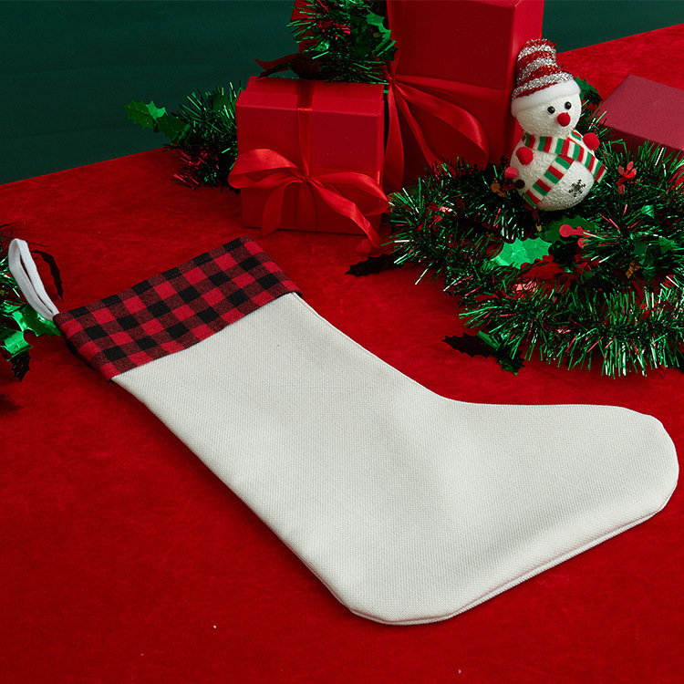 Sublimatie kerstkousen cadeau candy tas polyester hangen aan de boom voor vakantiedecoratie Z11