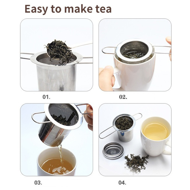 Mesh Çay Infuser Yeniden Kullanılabilir Çay Süzgeç Çaydan Paslanmaz Çelik Gevşek Çay Yaprak Filtre Katlama Tutamak İçecek Mutfak Araçları LX5210