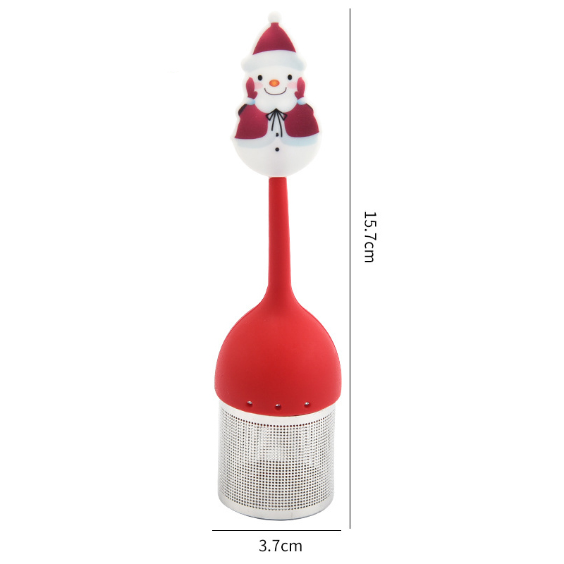 Infuseurs à thé de noël, passoires à thé en Silicone, filtres pour brassage, décor lavable au lave-vaisselle, 10 couleurs