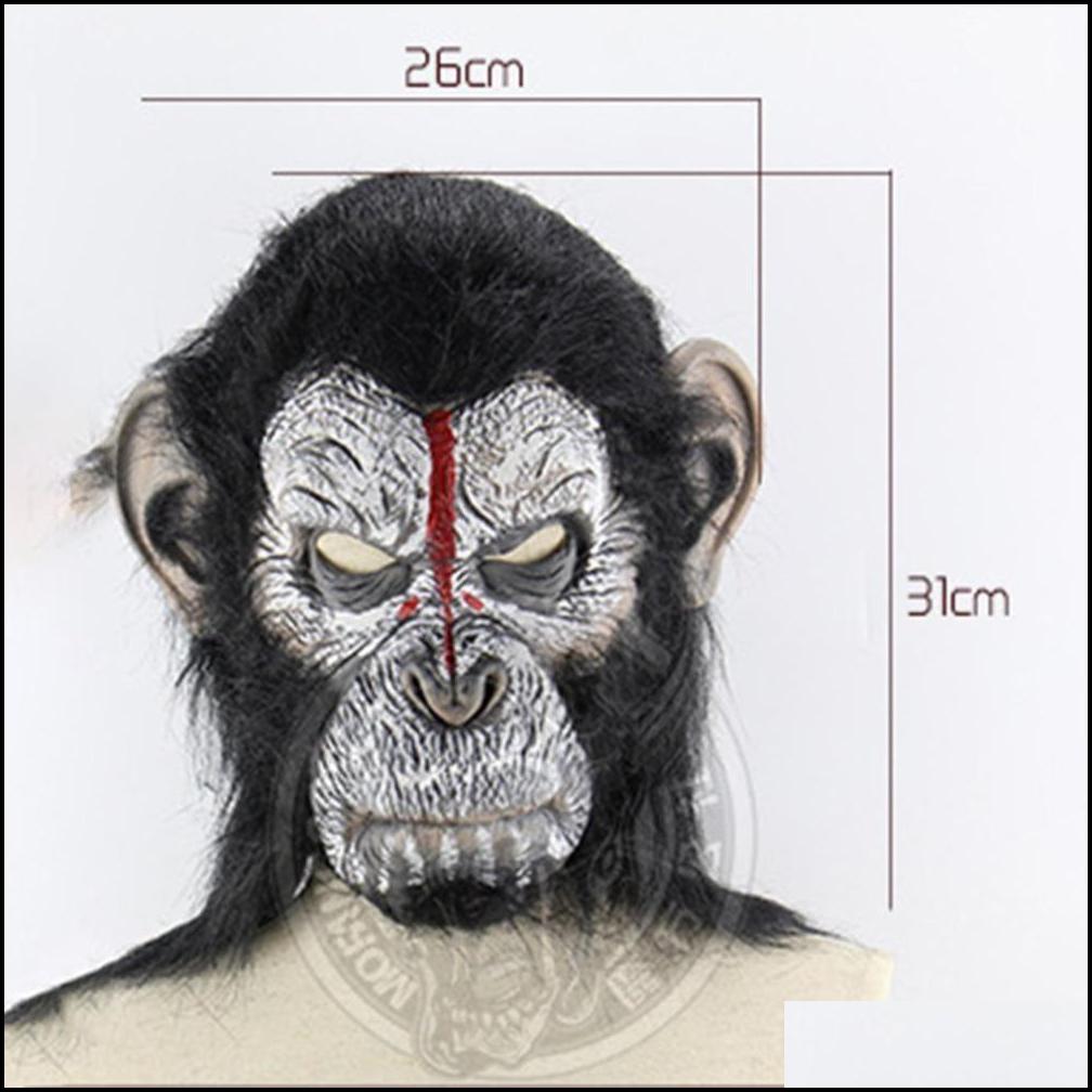 Party Maskers Planet Of The Apes Halloween Cosplay Gorilla Maskerade Masker Monkey King Kostuums Caps Realistisch Y200103 Drop Delivery225P