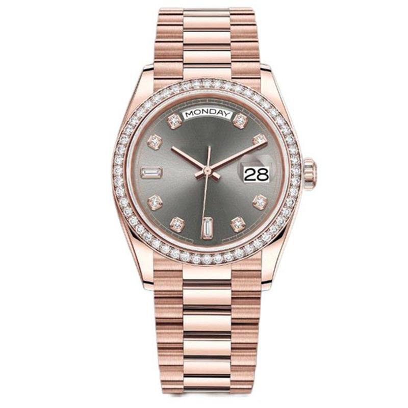 Diamantuhr Montre de Luxe Uhren 41 36MM Automatik Roségold Edelstahl 904L Doppelkalender Armbanduhren wasserdicht Lumi215m
