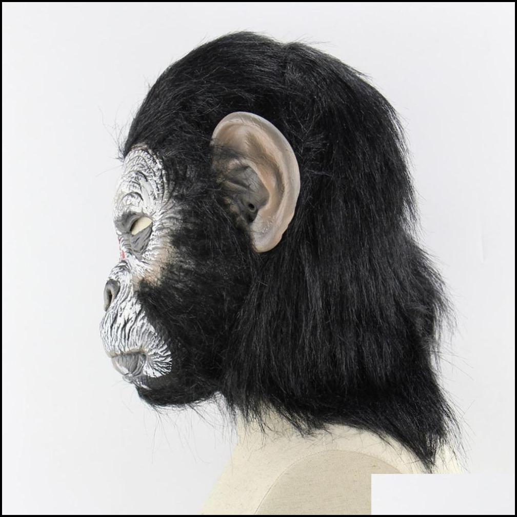 Party Maskers Planet Of The Apes Halloween Cosplay Gorilla Maskerade Masker Monkey King Kostuums Caps Realistisch Y200103 Drop Delivery225P