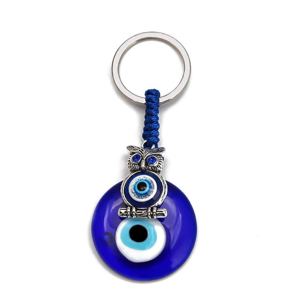 Creative Glass Tassel Devil's Eye Caychain Пара мода Evil Eye Coomains подвесные ювелирные аксессуары подарок