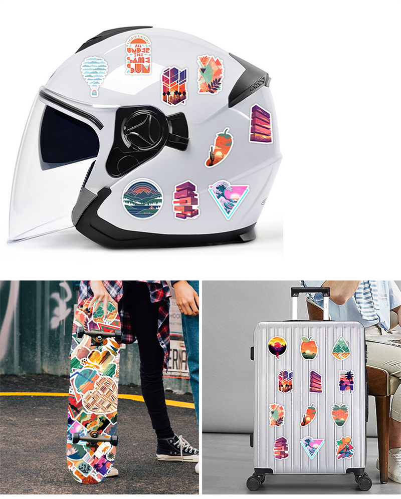 INS Style Outdoor Landscape Stickers Aesthetic California Decals Sticker To DIY Luggage Laptop Bike Skateboard Phone Car W-1507