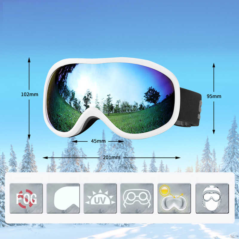 Ski Goggles Goggs Warstwy Uv400 Anty-Fog Big Mask Szklanki śniegu mężczyzn Kobiety snowboard snowboard przeciwsłoneczny okulary L221022