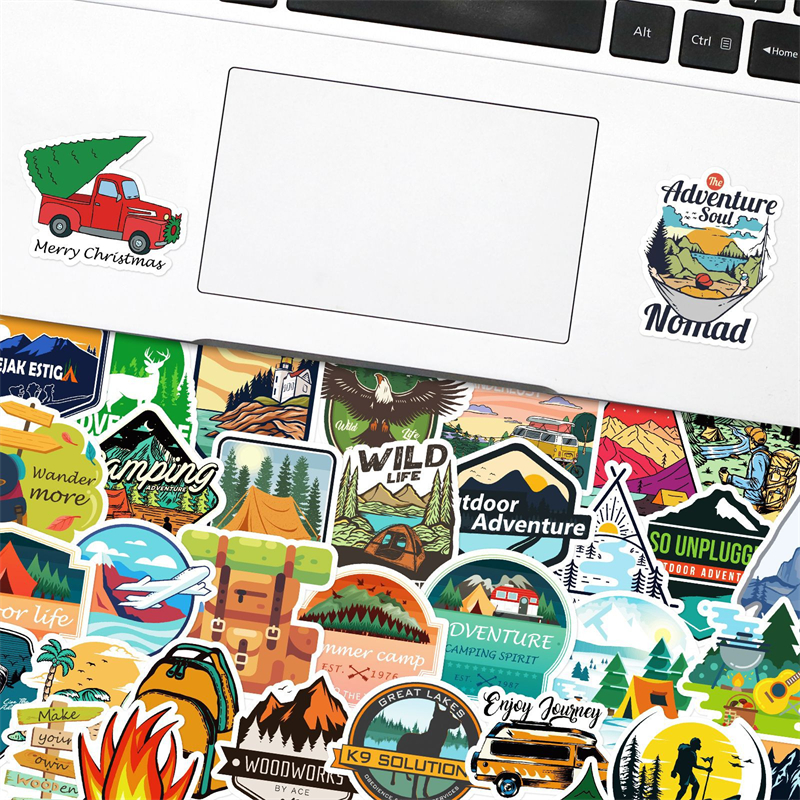 Outdoor Hiking Camping Adventure Nature Stickers Pack Car Bike Luggage Sticker Laptop Skateboard Motor Water Bottle Decal BP617