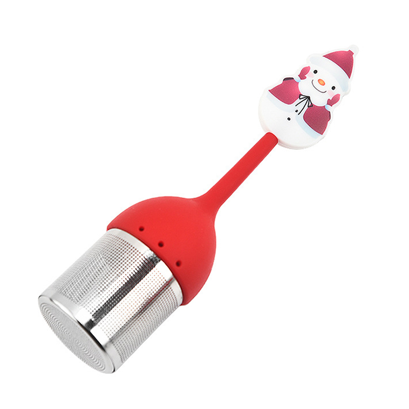 Infuseurs à thé de noël, passoires à thé en Silicone, filtres pour brassage, décor lavable au lave-vaisselle, 10 couleurs