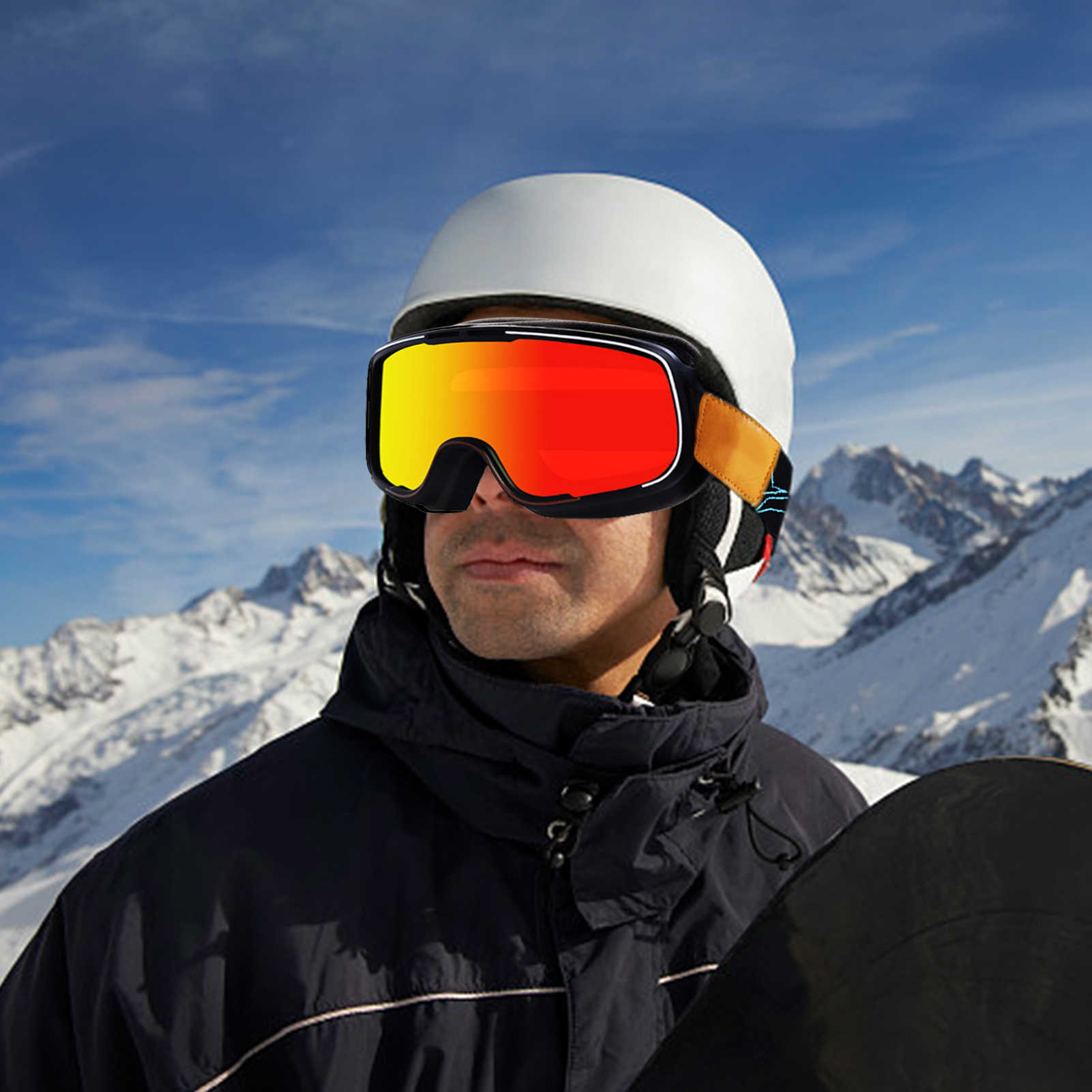Skibrille Goggs UV-Schutz OTG Design Anti-Fog Winter Schnee Sport Snowboard Schneemobil Brille für Männer Frauen L221022