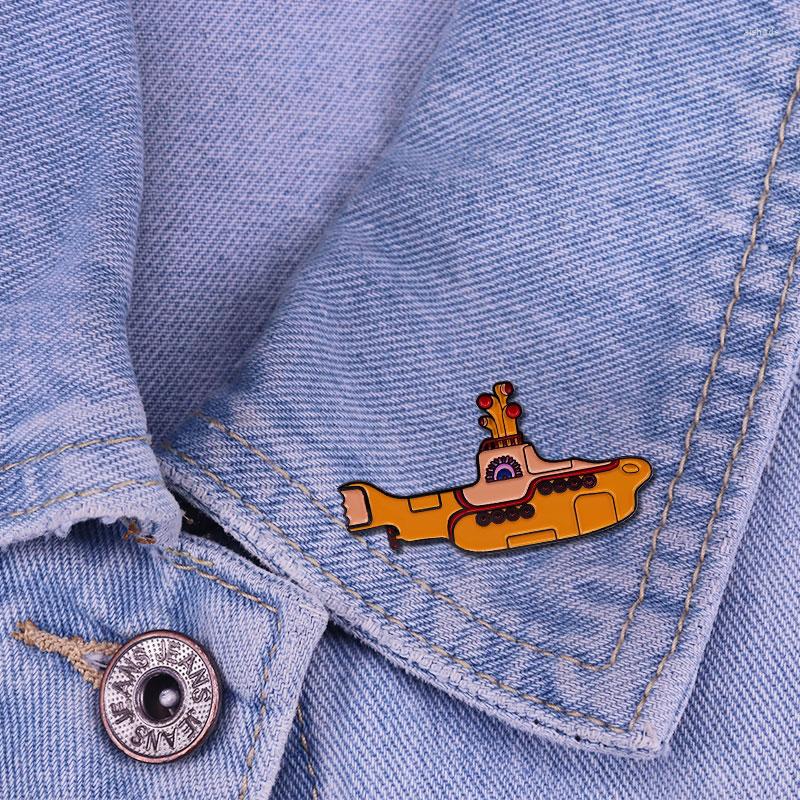 Brooches Yellow SSubmarine Enamel Pin Music Badge Backpack Decoration Jewelry289a
