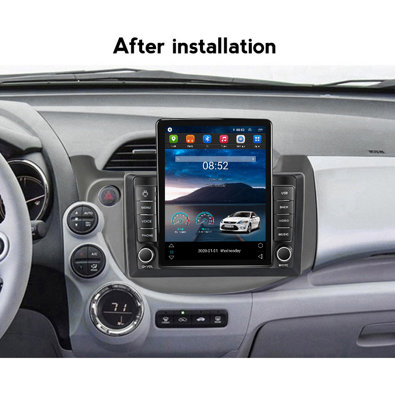 2 Din Android 11 Автомобильный DVD-плеер для HONDA FIT JAZZ 2007-2013 Тесла Стиль Мультимедиа Видео Разделение экрана Головное устройство GPS