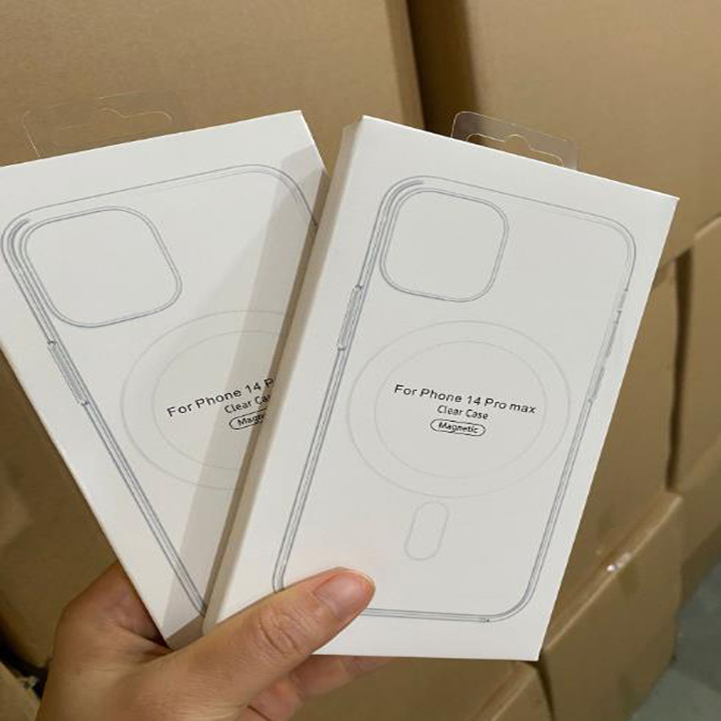 Magsoge Custodie trasparenti Custodia di ricarica wireless magnetica iPhone 14 12 11 13 Pro Max Mini XR Xs 7 8 Plus SE Cover rigida in acrilico