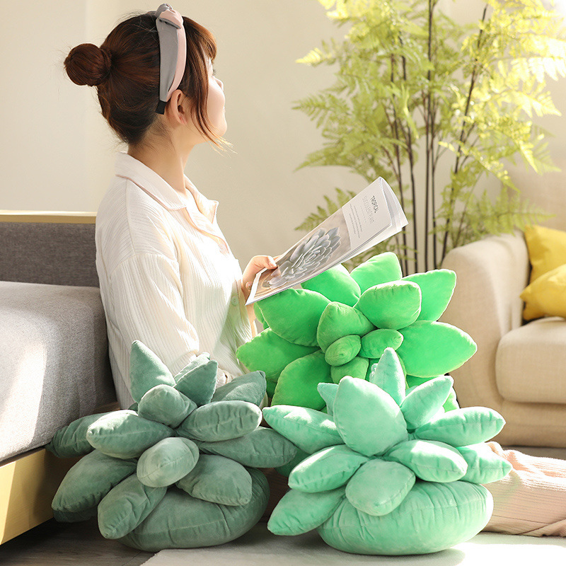 Creative Simulation Succulents Pillow Potted Plush Toys Succulent Doll Sofa Decorative Cushion Home Decoration Children Adult Gift D25