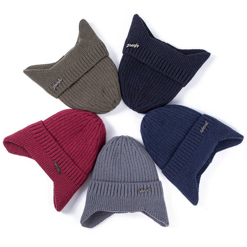 Beanie/Skull Caps Ear Protection Winter Hats Stylish Soft Beanie Hat For Men Women Classic Knit Earflap Hat Warm Cap With Ears T221020