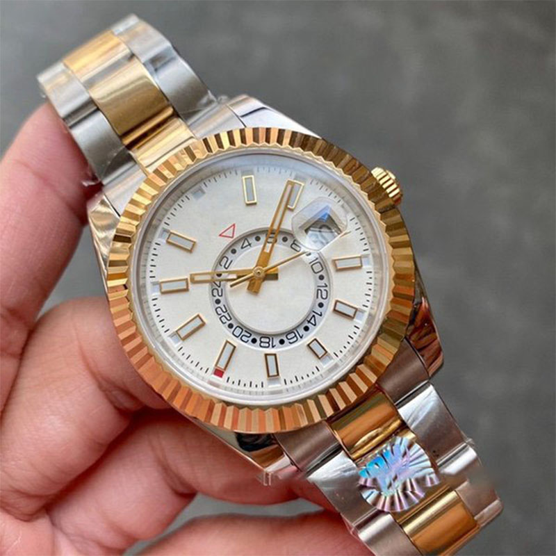 Üst Sky Mens Otomatik İzleme Otomatik Hareket Reloj hombre datejust saatler paslanmaz çelik 41mm aydınlık su geçirmez rlx bilek181d