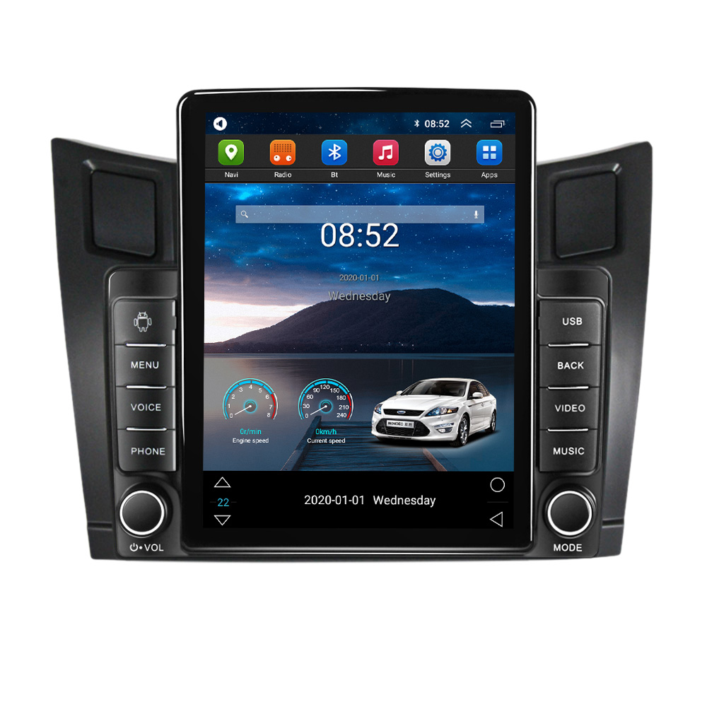 Toyota Yaris XP90 2005-2012 Tesla Style GPS android bt no 2din 2 din dvdのカーDVDラジオマルチメディアビデオプレーヤー
