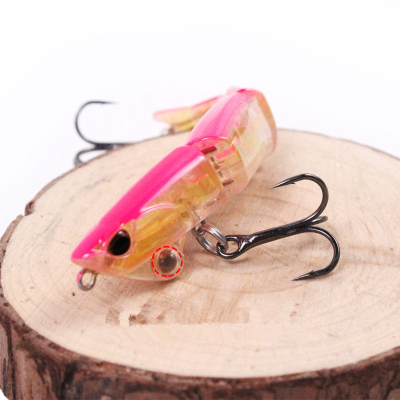90 мм 7G Multi-Section Fish Hook жесткие приманки приманки 6# тройные крючки 5 цветов Смешанная пластиковая рыбалка 5 штук / лот WHB-116