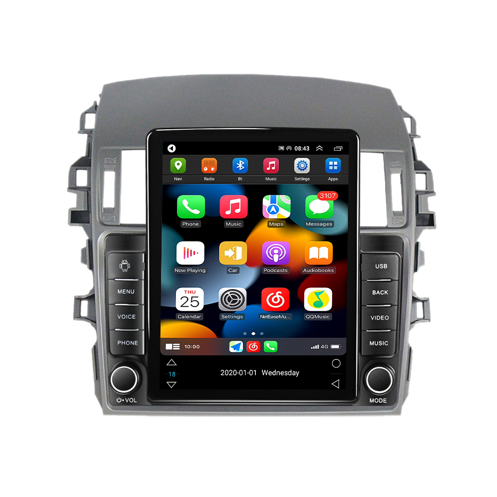 CAR DVD Multimedia 2 Din Android Player Auto Radio voor Toyota Corolla E140 E150 2006-2013 Tesla Style CarPlay GPS 2Din Autoradio BT