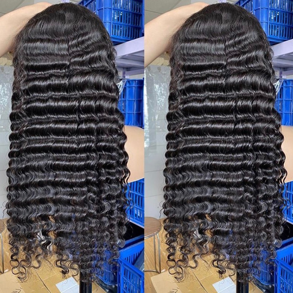 Mänskligt hår spets front djup våg peruk för kvinnor 13x4 malaysiska brasilianska peruanska jungfru råa peruker