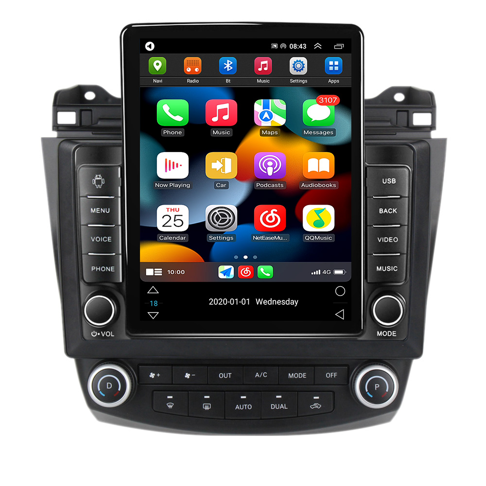 2 Din lecteur dvd de voiture multimédia Android Auto Radio pour Honda Accord 7 2003-2008 Tesla Style Carplay GPS Navigation 2din Autoradio
