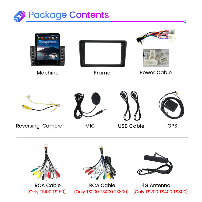 Toyota Avensis/T25 2002-2008 Tesla Style GPS Navigation bt Wifi Tape Recorder 1080pのCar DVDラジオプレーヤーAndroid 11